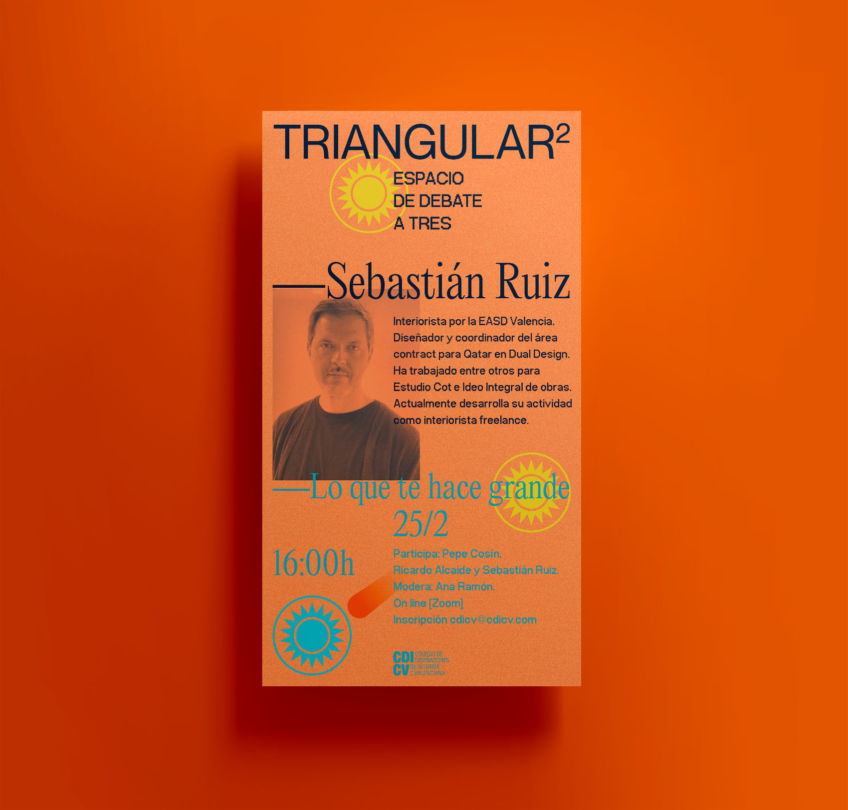 Proyecto de diseño gráfico para el espacio de debate Triangular promovido por el Colegio de Diseñadores de Interior de la Comunidad Valenciana