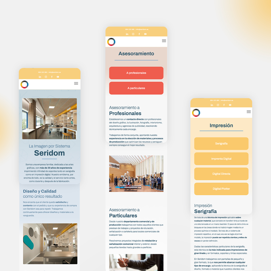 4 Diseño web de Servicios y Productos de Seridom