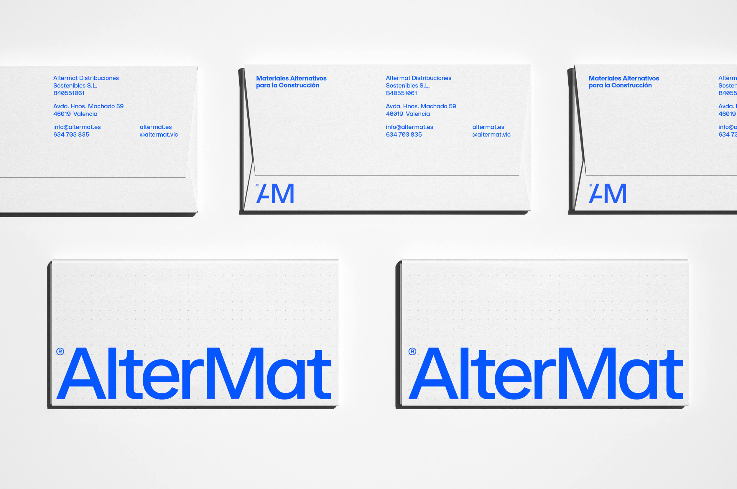Identidad gráfica AlterMat materiales y soluciones sostenibles para la construcción. Identidad gráfica AlterMat materiales y soluciones sostenibles para la construcción.