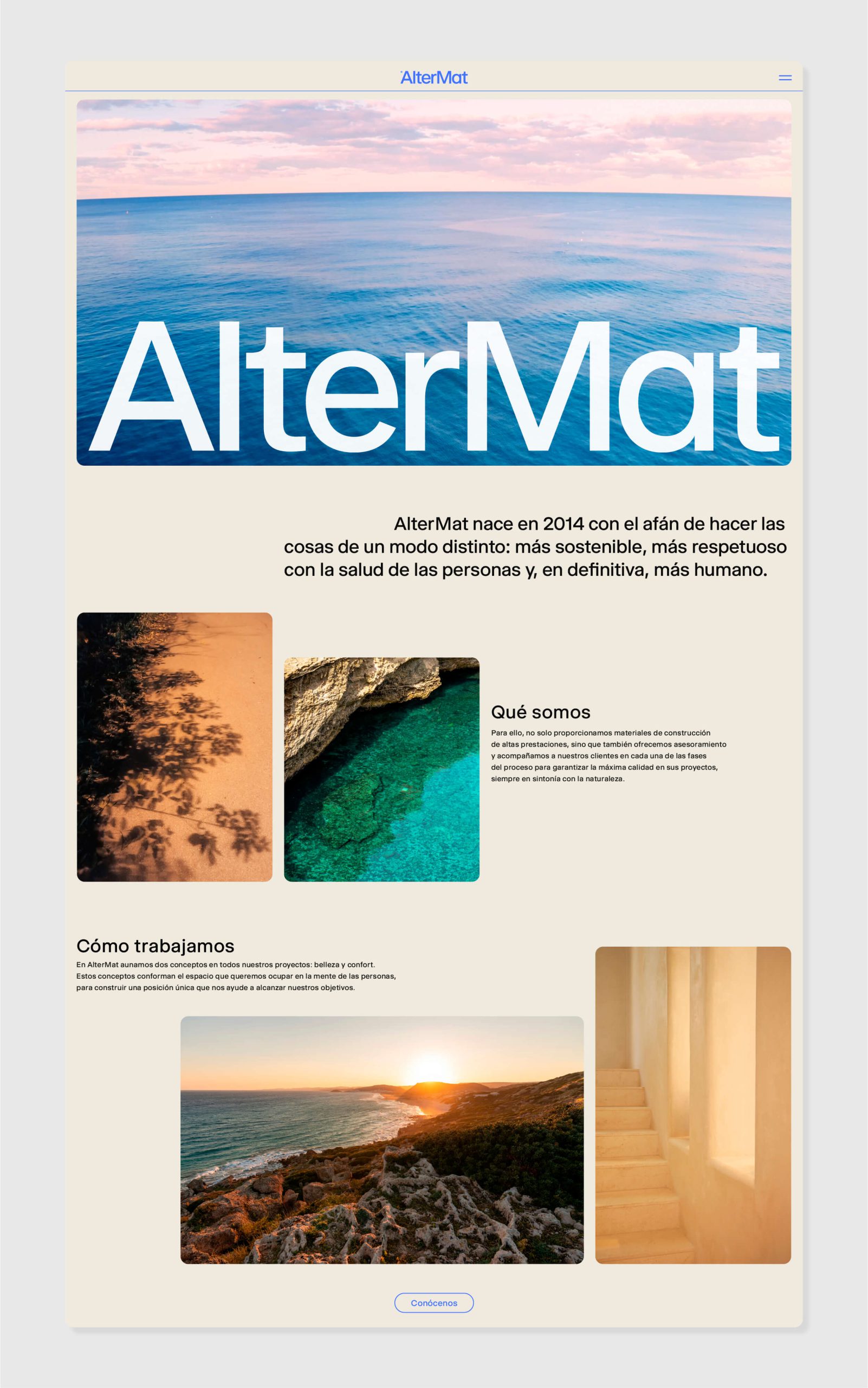 Identidad gráfica AlterMat materiales y soluciones sostenibles para la construcción. Identidad gráfica AlterMat materiales y soluciones sostenibles para la construcción.