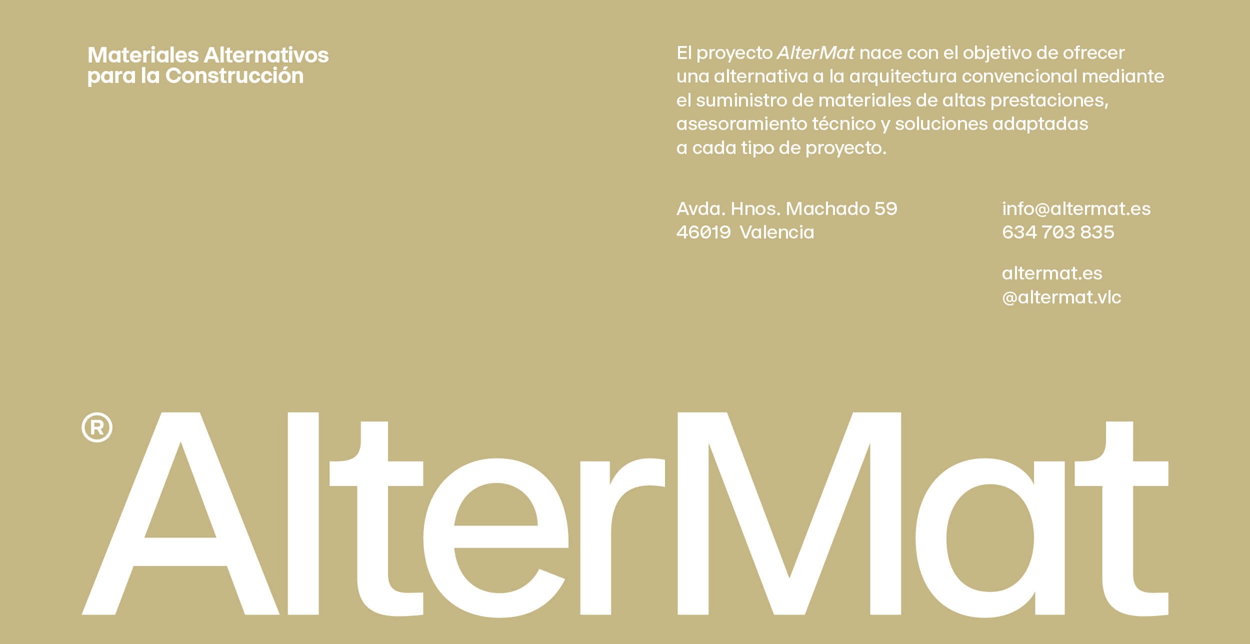 Identidad gráfica AlterMat materiales y soluciones sostenibles para la construcción. Identidad gráfica AlterMat materiales y soluciones sostenibles para la construcción.