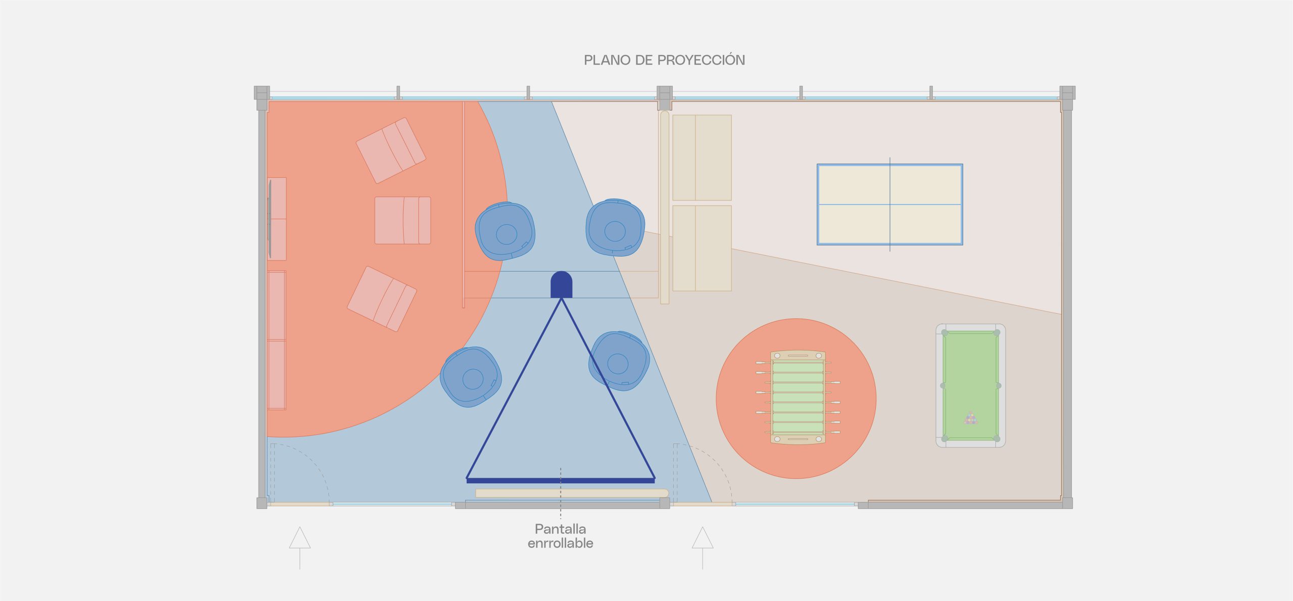 Proyecto de interiorismo sala de juegos Resa Damià Bonet de Valencia.